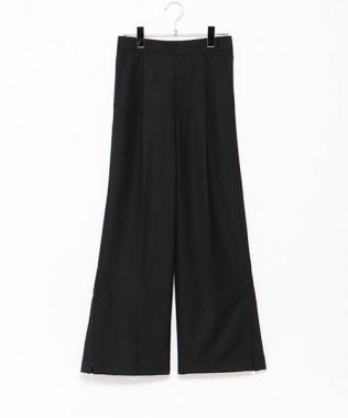半寬鬆褶皺長褲