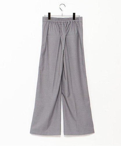半寬鬆褶皺長褲