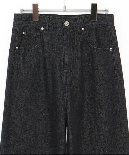 牛仔寬腿褲