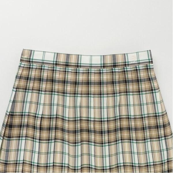 52cm長24褶格紋裙