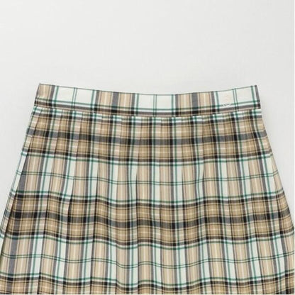 52cm長24褶格紋裙