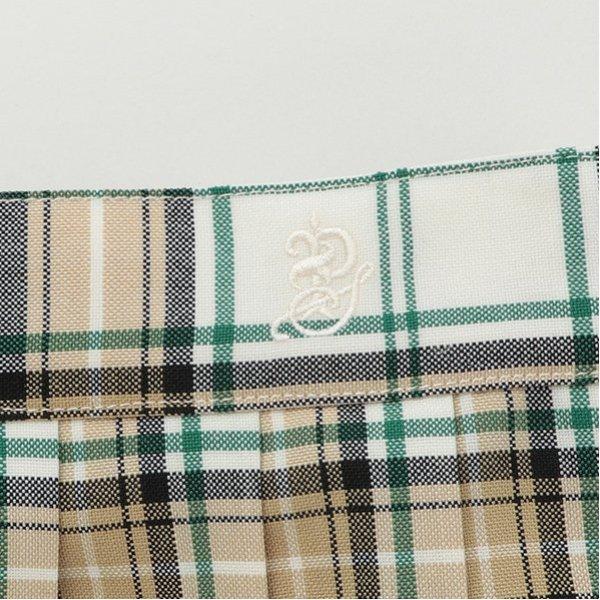 52cm長24褶格紋裙