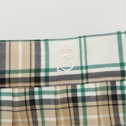 52cm長24褶格紋裙