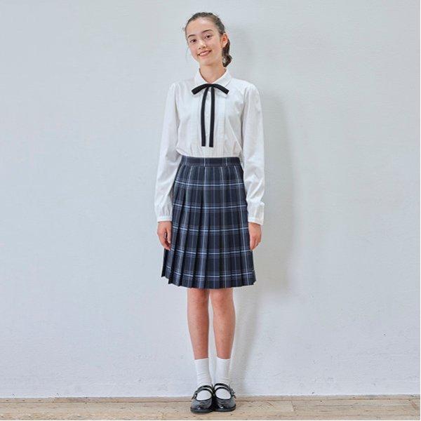52cm長24褶格紋裙