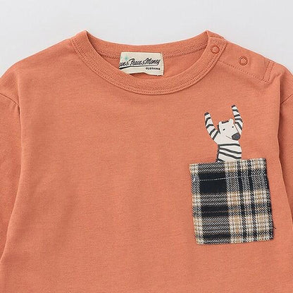 【人氣商品】【直營店無售】格紋口袋長袖T恤