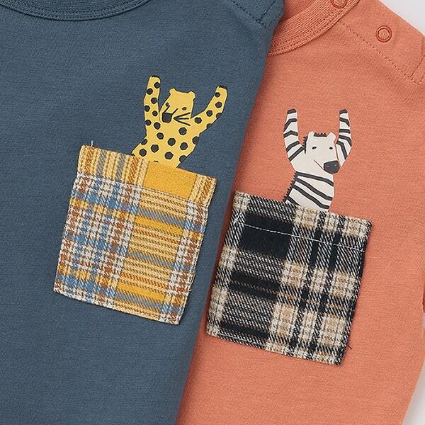 【人氣商品】【直營店無售】格紋口袋長袖T恤