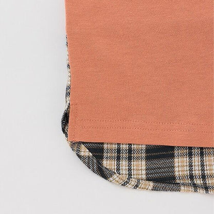 【人氣商品】【直營店無售】格紋口袋長袖T恤