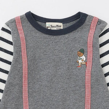 【人氣商品】【直營店無售】小熊刺繡吊帶長袖T恤