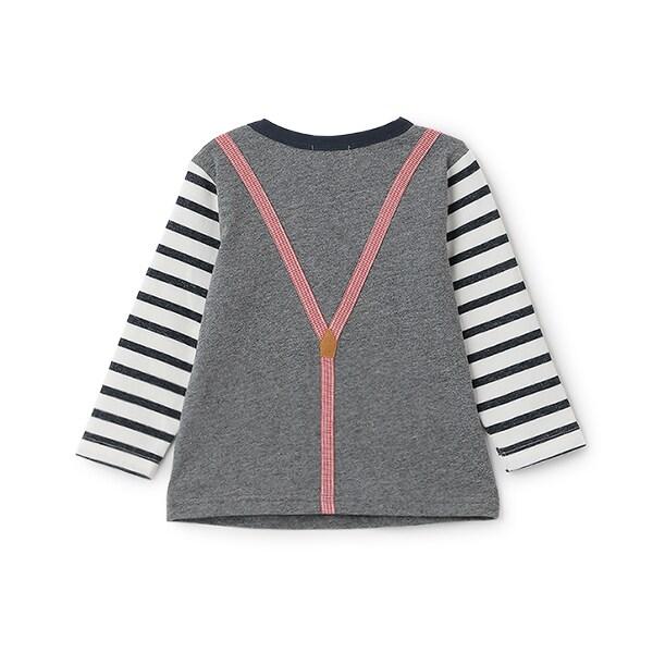 【人氣商品】【直營店無售】小熊刺繡吊帶長袖T恤