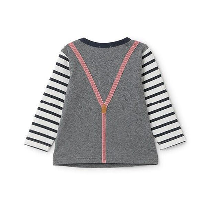 【人氣商品】【直營店無售】小熊刺繡吊帶長袖T恤