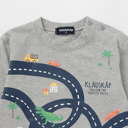 【人氣商品】【直營店無售】汽車×道路×恐龍長袖T恤