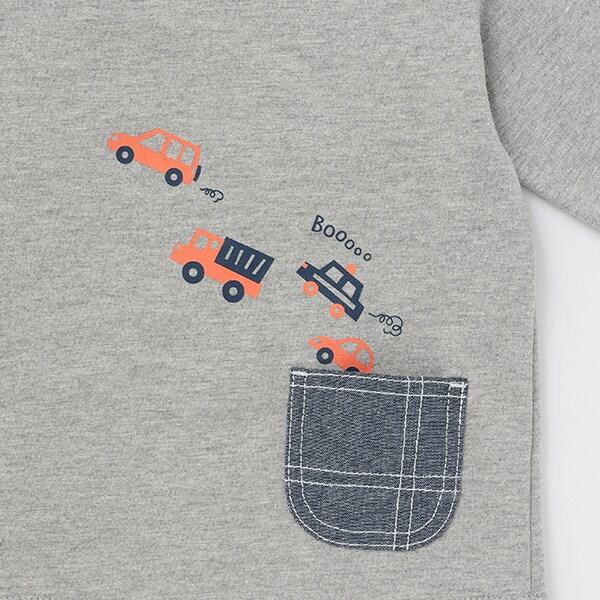 【人氣商品】【直營店無售】汽車×道路×恐龍長袖T恤