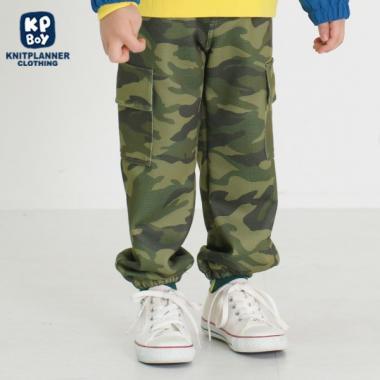 KPBOY 迷彩印花針織斜紋長褲(100～130)