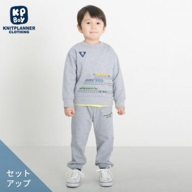 KPBOY 電車刺繡薄絨套裝（80～120）