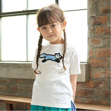 【the FOX】【防汙加工】毛圈繡貼布短袖T恤