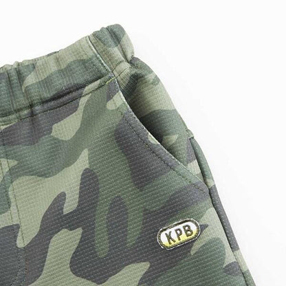 KPBOY 迷彩印花針織斜紋長褲(100～130)