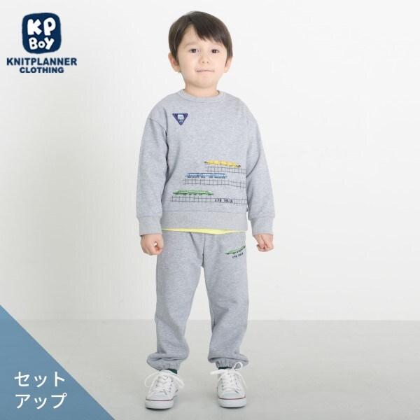 KPBOY 電車刺繡薄絨套裝（80～120）