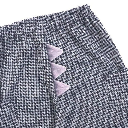 千鳥格提花恐龍兒童褲（80～110）