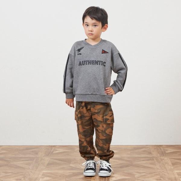 KPBOY 迷彩印花針織斜紋長褲(100～130)