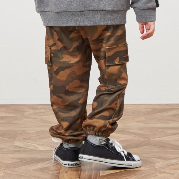 KPBOY 迷彩印花針織斜紋長褲(100～130)