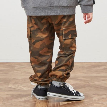 KPBOY 迷彩印花針織斜紋長褲(100～130)