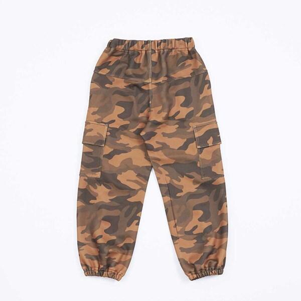 KPBOY 迷彩印花針織斜紋長褲(100～130)