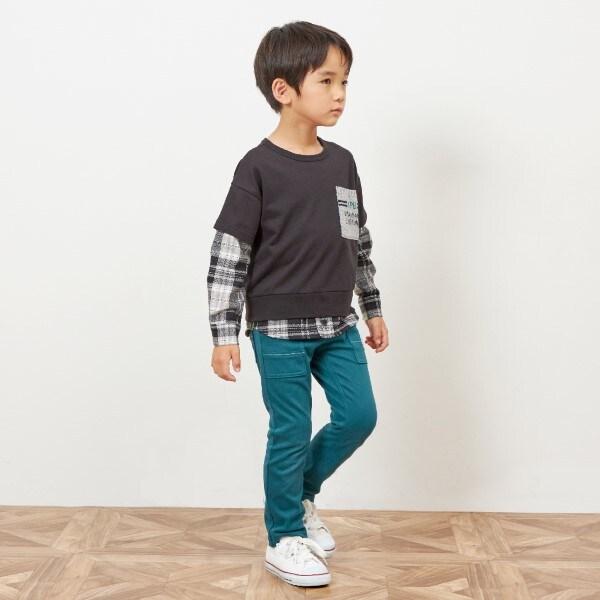 KPBOY 斜紋彈力加絨長褲(80～150)