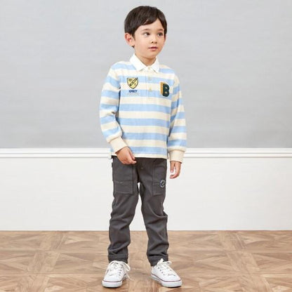 KPBOY 斜紋彈力加絨長褲(80～150)