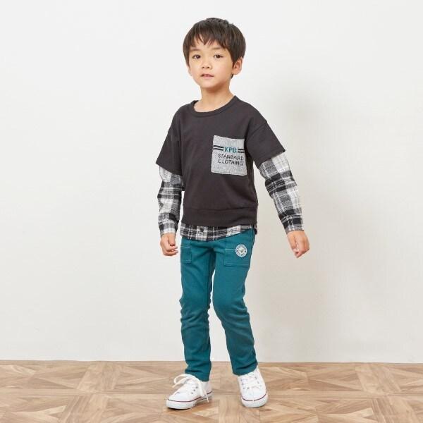 KPBOY 斜紋彈力加絨長褲(80～150)