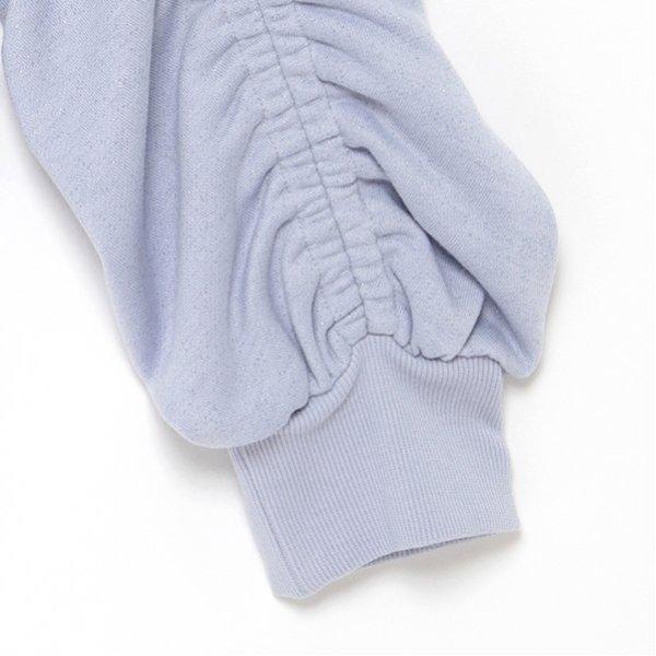 亮片迷你衛衣面料褶皺袖上衣