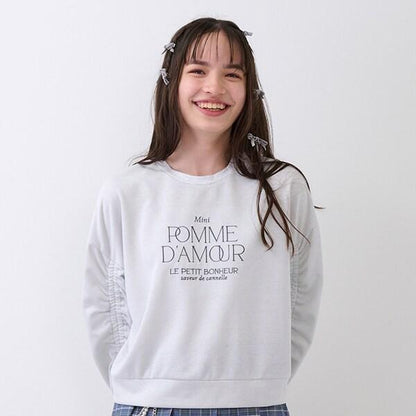 亮片迷你衛衣面料褶皺袖上衣