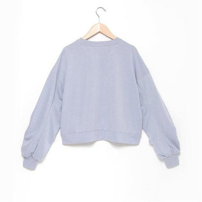 亮片迷你衛衣面料褶皺袖上衣