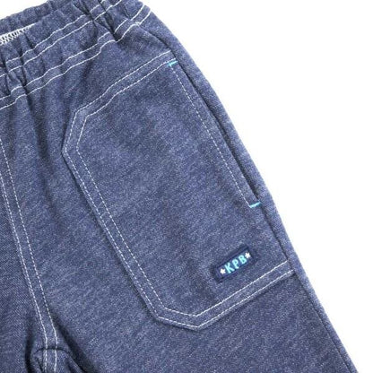 KPBOY 牛仔風針織斜紋長褲(90～150)