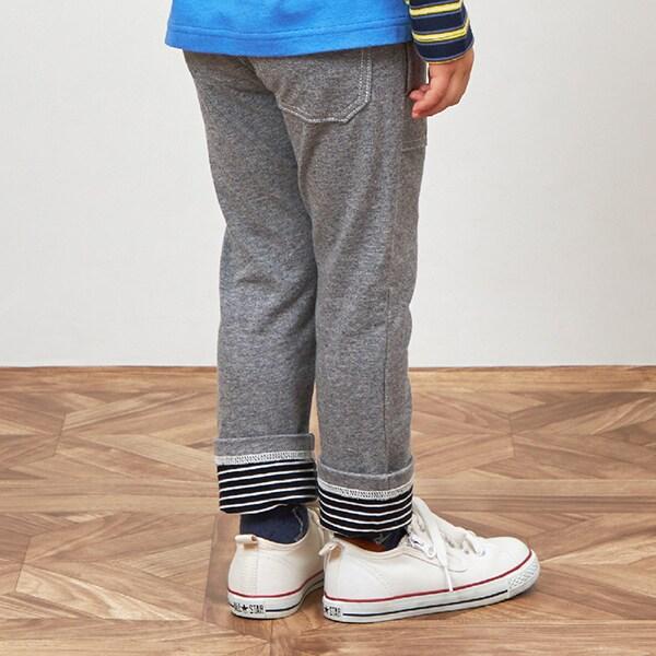 KPBOY 牛仔風針織斜紋長褲(90～150)