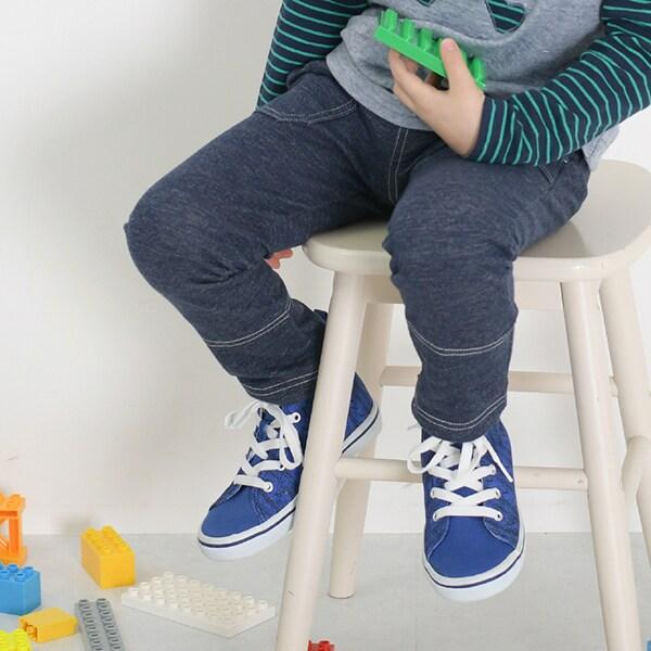 KPBOY 牛仔風針織斜紋長褲(90～150)