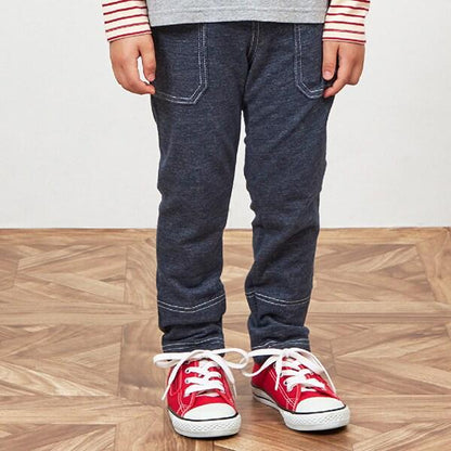 KPBOY 牛仔風針織斜紋長褲(90～150)