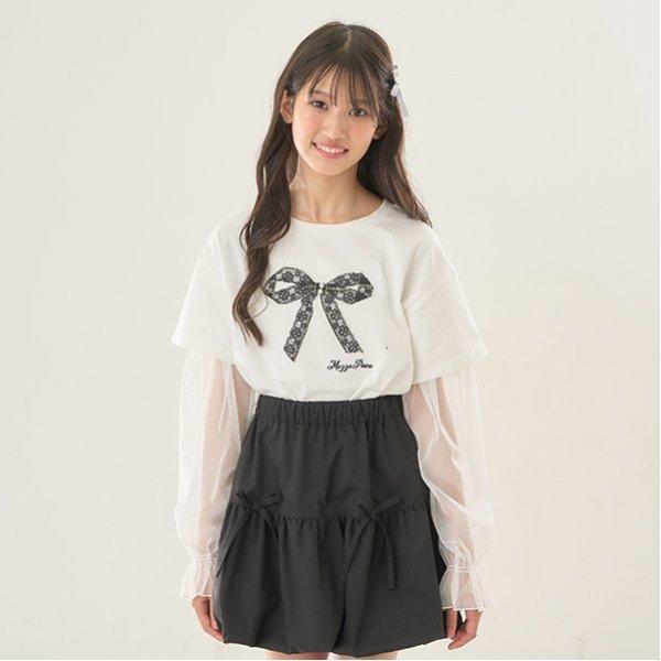 袖部網紗拼接T恤