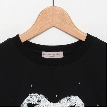 袖部網紗拼接T恤