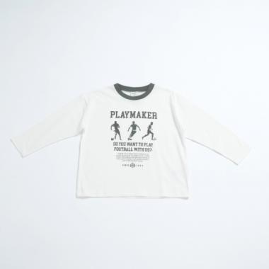 運動員印花寬鬆長袖T恤