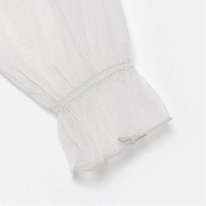 袖部網紗拼接T恤