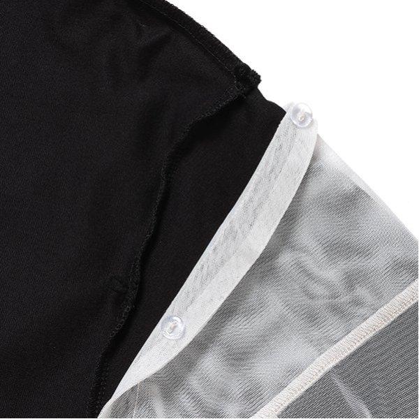 袖部網紗拼接T恤