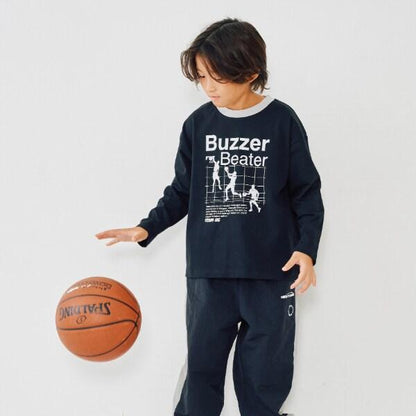 運動員印花寬鬆長袖T恤