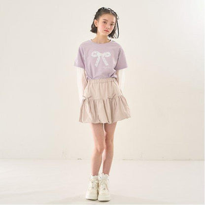 袖部網紗拼接T恤