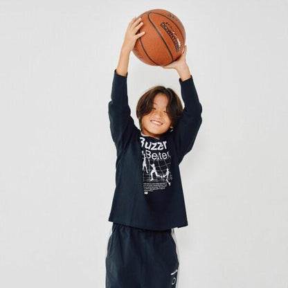 運動員印花寬鬆長袖T恤