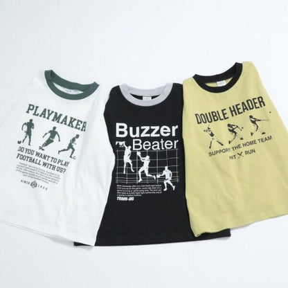 運動員印花寬鬆長袖T恤