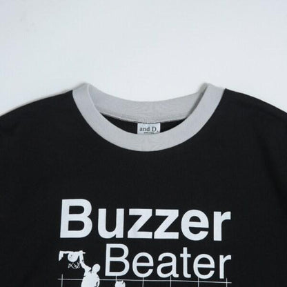 運動員印花寬鬆長袖T恤