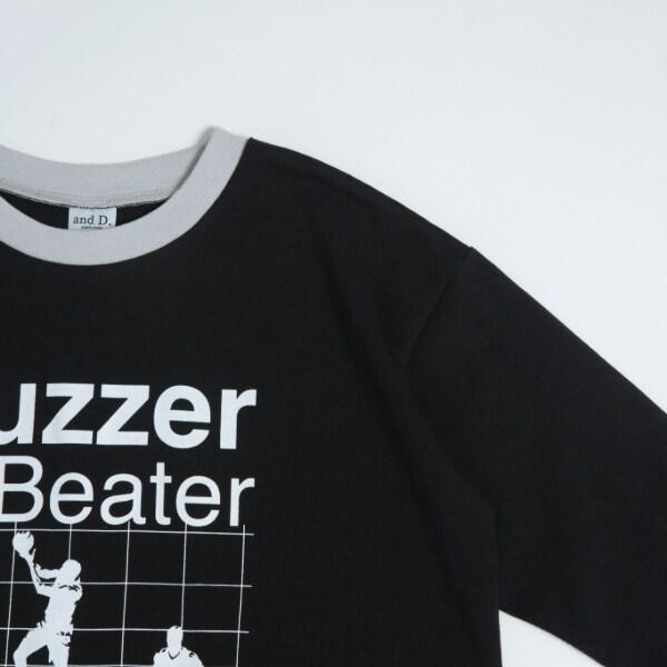 運動員印花寬鬆長袖T恤