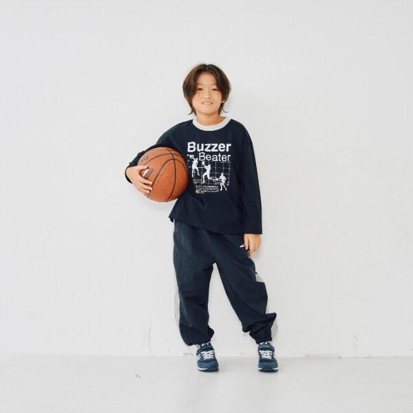 運動員印花寬鬆長袖T恤