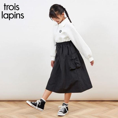 troislapins 半拉鍊拼接工裝連衣裙（140～160）