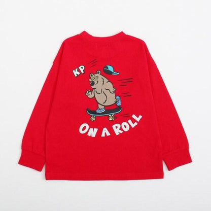 KPBOY 熊印花長袖T恤（100～160）